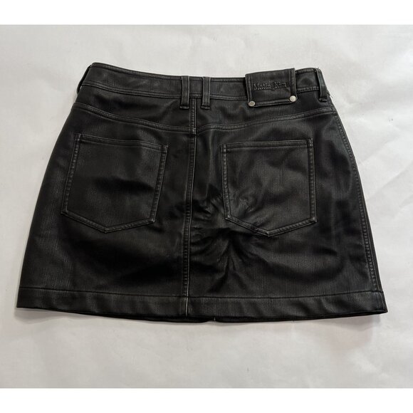Matin Kim Zipper Pocket Washed Faux Leather Mini Skirt in Black - Picture 3 of 4